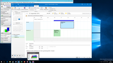 Office 2016 - Anwaltssoftware LawFirm Outlook 2016 Synchronisation - Kalender Planungs-Ansicht (mehrere Kalender untereinander)